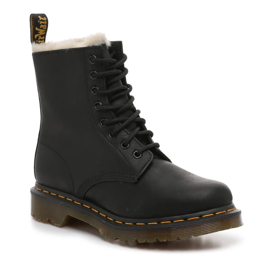 Dr. Martens 1460 Bex Faux Fur-Lined Leather Lace Up